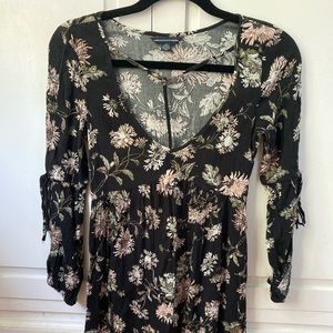 American Eagle Black Floral Dress